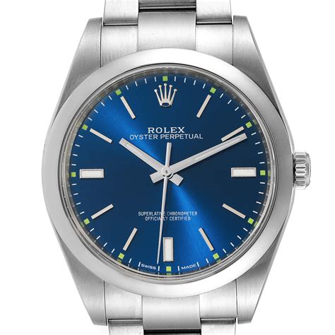 rolex oyster perpetual blue dial 39|rolex oyster perpetual prix.